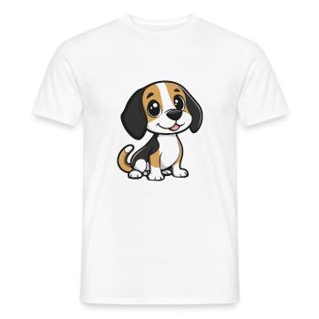 Beagle Hund Comic Niedlich - Männer T-Shirt - Weiß - Vorne - AI Model Male 178 dark (178cm)