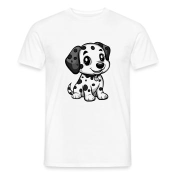 Dalmatien Chien Bande Dessinée Mignon - T-shirt homme - blanc - Devant - AI Model Male 178 dark (178cm)