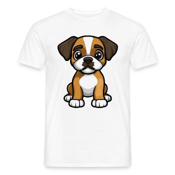 Boxer Hund Comic Niedlich - Männer T-Shirt - Weiß - Vorne - AI Model Male 178 dark (178cm)