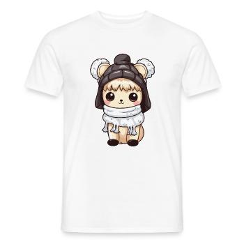 Bande dessinée Alpaga Winter Animal Baby Bande dessinée - T-shirt homme - blanc - Devant - AI Model Male 178 dark (178cm)