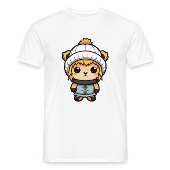 Löwe Winter Tier Baby Comic - Männer T-Shirt - Weiß - Vorne - AI Model Male 178 dark (178cm)