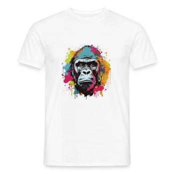 Gorilla Head Portrait Pop Art - Men's T-Shirt - white - Front - AI Model Male 178 dark (178cm)