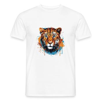 Portrait Tête De Guépard Pop Art - T-shirt homme - blanc - Devant - AI Model Male 178 dark (178cm)