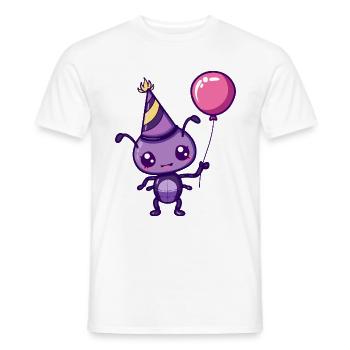 Ant Birthday Comic Cute - Men's T-Shirt - white - Front - AI Model Male 178 dark (178cm)