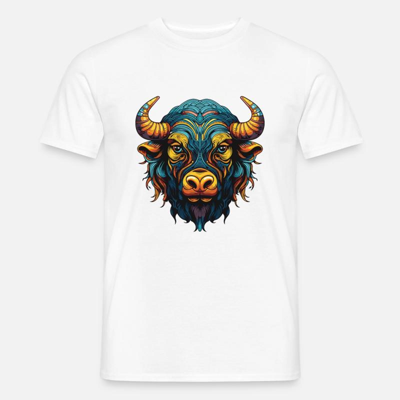 Bulle Portrait Taurus - Männer T-Shirt - Weiß