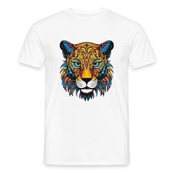 Portrait de guépard - T-shirt homme - blanc - Devant - AI Model Male 178 dark (178cm)