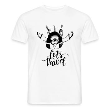 Chien parachutiste - T-shirt homme - blanc - Devant - AI Model Male 178 dark (178cm)