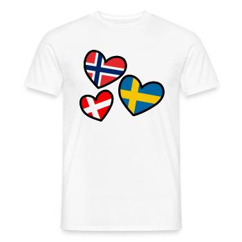 Herz Norwegen Schweden Dänemark Skandinavien - Männer T-Shirt - Weiß - Vorne - AI Model Male 178 dark (178cm)