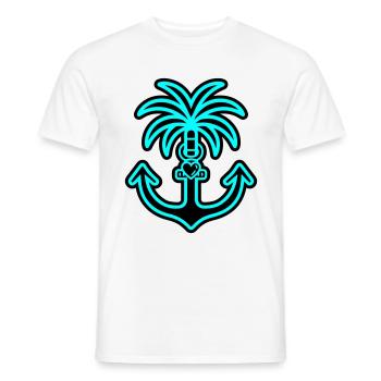 Palme Anker Herz Liebe - Männer T-Shirt - Weiß - Vorne - AI Model Male 178 dark (178cm)