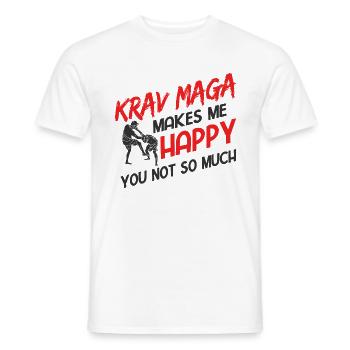 Israelischer Kampfsport Krav Maga - Männer T-Shirt - Weiß - Vorne - AI Model Male 178 dark (178cm)