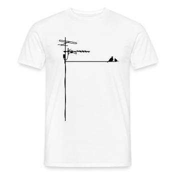 antennes oiseaux toit Sendemast données Ville - T-shirt homme - blanc - Devant - AI Model Male 178 dark (178cm)