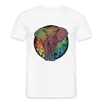 Caricature d'éléphant - T-shirt homme - blanc - Devant - AI Model Male 178 dark (178cm)