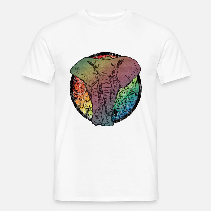 Elefant Comic - Männer T-Shirt - Weiß