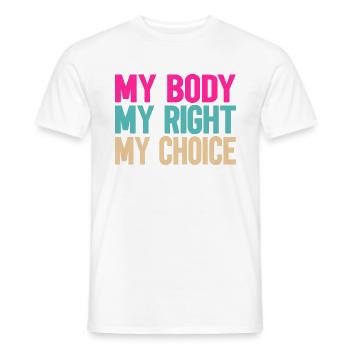 Mon corps, ma décision - T-shirt homme - blanc - Devant - AI Model Male 178 dark (178cm)