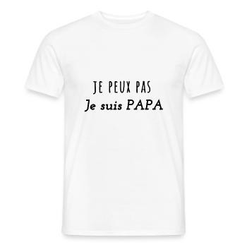 Jpeux pas je suis Papa - T-shirt homme - blanc - Devant - AI Model Male 178 dark (178cm)
