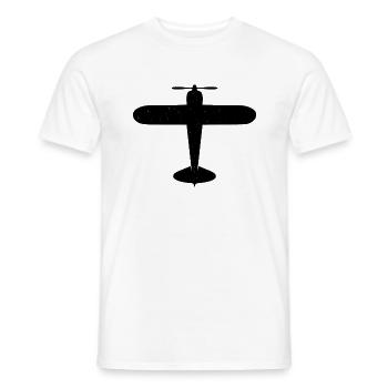 Airplane Propeller Plane Flying - Men's T-Shirt - white - Front - AI Model Male 178 dark (178cm)