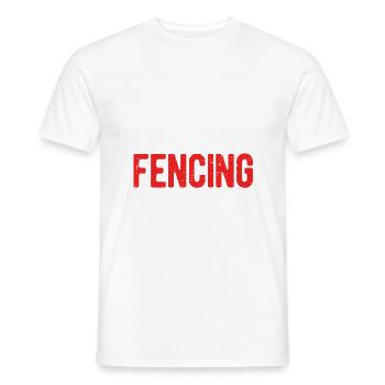 Fechten - Männer T-Shirt - Weiß - Vorne - AI Model Male 178 dark (178cm)