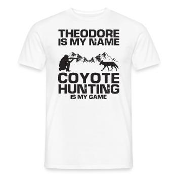 Capture de coyotes et conception de chasseur de coyotes - T-shirt homme - blanc - Devant - AI Model Male 178 dark (178cm)