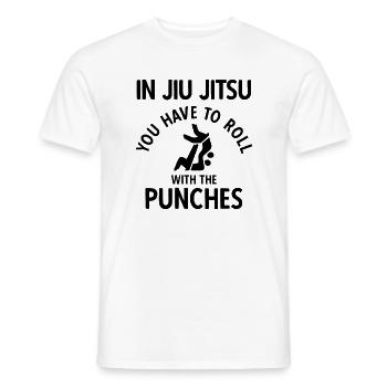 BJJ Jiu Jitsu - Männer T-Shirt - Weiß - Vorne - AI Model Male 178 dark (178cm)