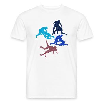 Grappling Martial Arts Wrestling - Männer T-Shirt - Weiß - Vorne - AI Model Male 178 dark (178cm)