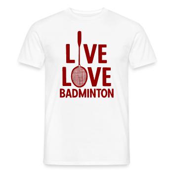 Badminton - Männer T-Shirt - Weiß - Vorne - AI Model Male 178 dark (178cm)