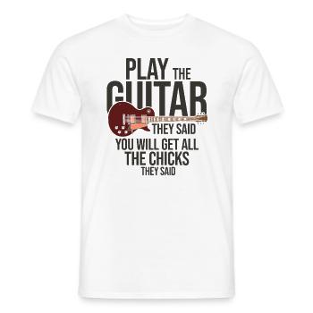 Akustik Spruch Für E-Gitarre Konzert Gitarre - Männer T-Shirt - Weiß - Vorne - AI Model Male 178 dark (178cm)