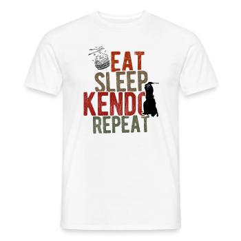 Japanischer Schwertkampf Kendo - Männer T-Shirt - Weiß - Vorne - AI Model Male 178 dark (178cm)