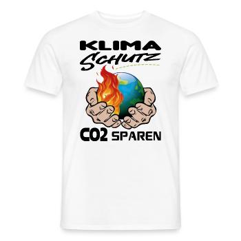 Klimawandel Klimakatastrophe CO2 sparen - Männer T-Shirt - Weiß - Vorne - AI Model Male 178 dark (178cm)