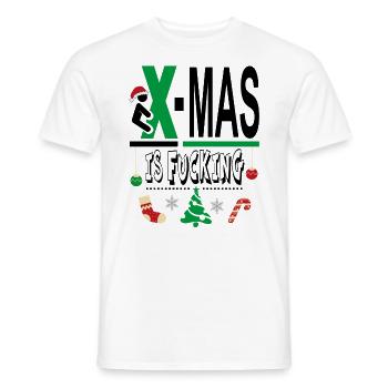 X Mas Christmas is Fucking Scheisse Mist - Männer T-Shirt - Weiß - Vorne - AI Model Male 178 dark (178cm)