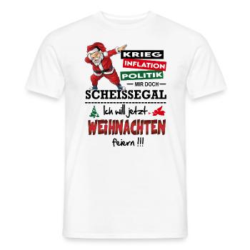 Weihnachten Christmas Lustig Feiern Scheissegal - Männer T-Shirt - Weiß - Vorne - AI Model Male 178 dark (178cm)