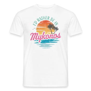 Je préfère être à Mykonos - T-shirt homme - blanc - Devant - AI Model Male 178 dark (178cm)