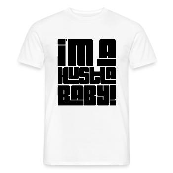 HUSTLA (1) - Männer T-Shirt - Weiß - Vorne - AI Model Male 178 dark (178cm)