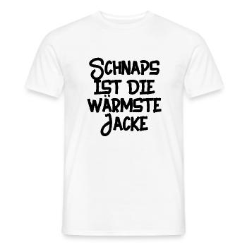 schnaps ist die wärmste jacke - Männer T-Shirt - Weiß - Vorne - AI Model Male 178 dark (178cm)