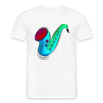 buntes Saxofon / Saxofon - Männer T-Shirt - Weiß - Vorne - AI Model Male 178 dark (178cm)
