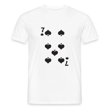 Jeu de cartes costume Pik 7 pour costume de groupe de carnaval - T-shirt homme - blanc - Devant - AI Model Male 178 dark (178cm)