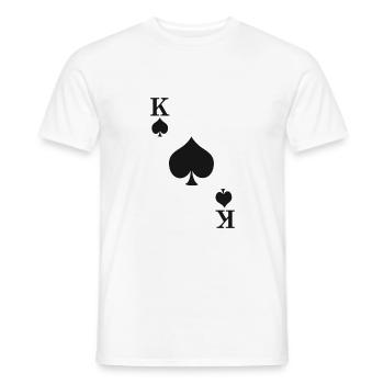 Carte à jouer pique roi roi poker jeu de cartes karnev - T-shirt homme - blanc - Devant - AI Model Male 178 dark (178cm)