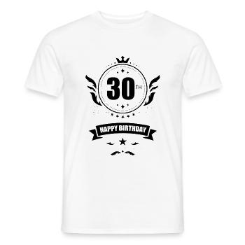 Happy 30 Birthday - 30. Geburtstag - Männer T-Shirt - Weiß - Vorne - AI Model Male 178 dark (178cm)