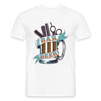 Barber Beer - Men's T-Shirt - white - Front - AI Model Male 178 dark (178cm)