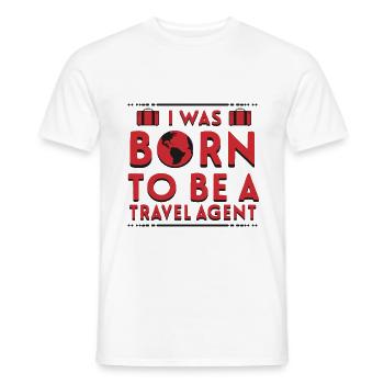 Geborenes Reisebüro - Männer T-Shirt - Weiß - Vorne - AI Model Male 178 dark (178cm)