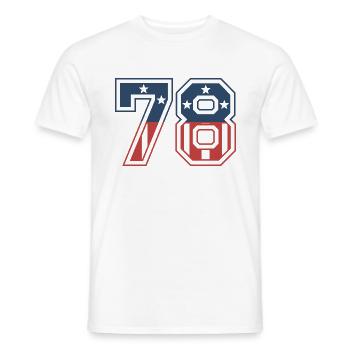 Numéro 78 États-Unis - T-shirt homme - blanc - Devant - AI Model Male 178 dark (178cm)