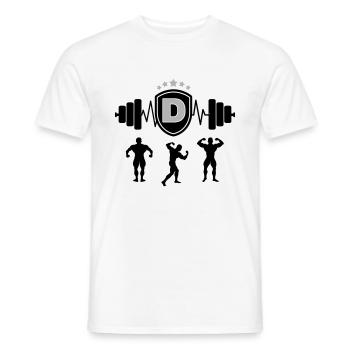 Bodybuilding Gym Name Buchstabe Training D - Männer T-Shirt - Weiß - Vorne - AI Model Male 178 dark (178cm)