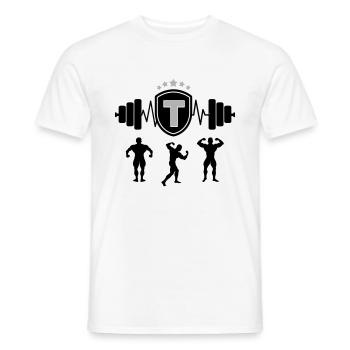 Bodybuilding Gym Name Buchstabe Training T - Männer T-Shirt - Weiß - Vorne - AI Model Male 178 dark (178cm)