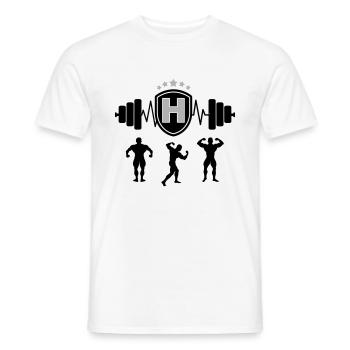 Bodybuilding Gym Name Buchstabe Training H - Männer T-Shirt - Weiß - Vorne - AI Model Male 178 dark (178cm)