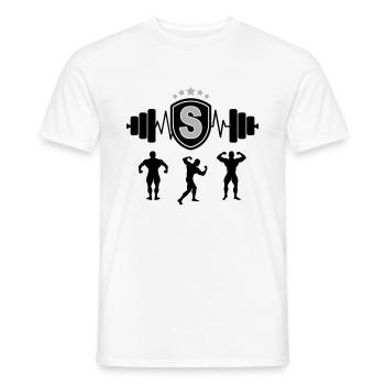 Bodybuilding Gym Name Buchstabe Training S - Männer T-Shirt - Weiß - Vorne - AI Model Male 178 dark (178cm)
