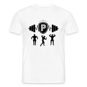 Bodybuilding Gym Name Buchstabe Training P - Männer T-Shirt - Weiß - Vorne - AI Model Male 178 dark (178cm)