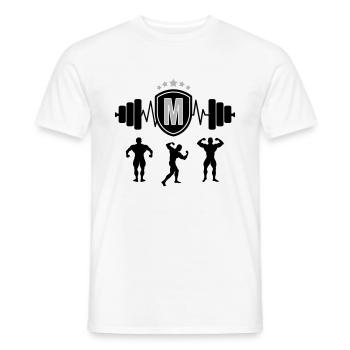 Bodybuilding Gym Name Buchstabe Training M - Männer T-Shirt - Weiß - Vorne - AI Model Male 178 dark (178cm)