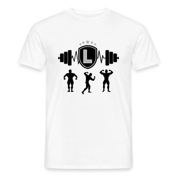 Bodybuilding Gym Name Buchstabe Training L - Männer T-Shirt - Weiß - Vorne - AI Model Male 178 dark (178cm)