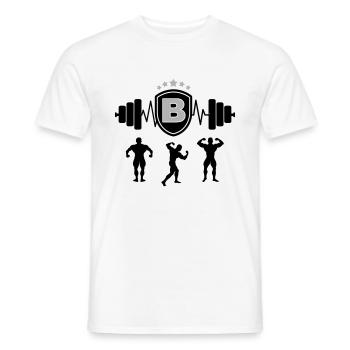 Bodybuilding Gym Name Buchstabe Training B - Männer T-Shirt - Weiß - Vorne - AI Model Male 178 dark (178cm)