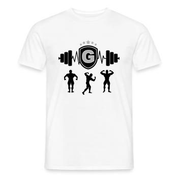 Bodybuilding Gym Name Buchstabe Training G - Männer T-Shirt - Weiß - Vorne - AI Model Male 178 dark (178cm)