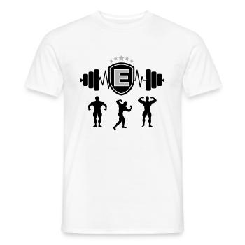 Bodybuilding Gym Name Buchstabe Training E - Männer T-Shirt - Weiß - Vorne - AI Model Male 178 dark (178cm)